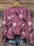 Floral Embroidery Pattern Art Print Sweatshirt