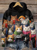 Funny Cat Print Casual Sweatshirt