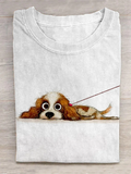 Funny Cute Dog Art Print Design T-Shirt