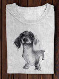 Funny Cute Dog Art Print Design T-Shirt