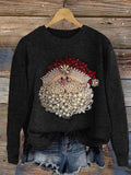 Christmas Santa Claus Print Sweater