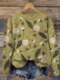 Floral Embroidery Pattern Art Print Sweatshirt