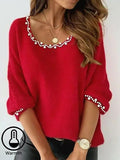 Christmas Pearl Crew Neck French Cashmere Sweater