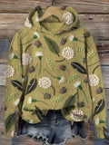 Floral Embroidery Pattern Art Print Hoodie