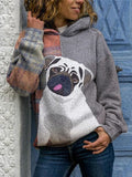 Cute Dog Print Hooded Sweatshirt