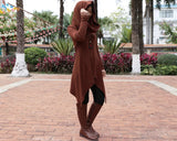 Brown Plain Long Sleeve Top