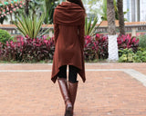 Brown Plain Long Sleeve Top