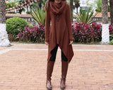 Brown Plain Long Sleeve Top