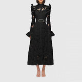 Lace Butterfly Sleeve Midi Dress