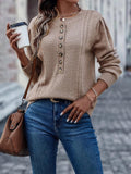 Casual Plain Round Neck Sweater