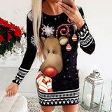 Christmas Long Sleeve Mini Dress