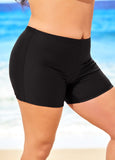 Plus Size High Waisted Black Swimwear Shorts