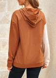 Sequin Contrast Tan Long Sleeve Hoodie