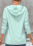 Mint Green Drawstring Quarter Zip Hoodie