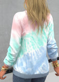 Ombre Tie Dye Print Pink Long Sleeve Sweatshirt