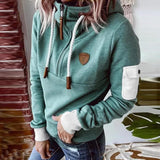 Green Long Sleeve Drawstring Sport Hoodie