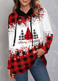 Multi Color Twisted Christmas Tree Print Hoodie