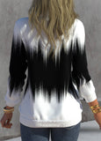 Zipper Ombre Black High Neck Long Sleeve Sweatshirt