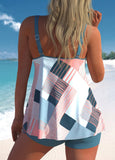 Multi Color Geometric Print Tankini Set