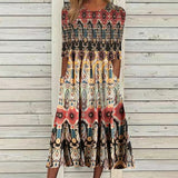 Gorgeous Half Sleeve Print Midi Dress