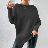 Comfy Plain Boat Neck Sweater