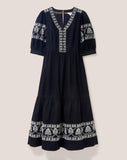 Elegant Embroidered Midi Dress