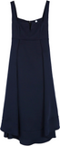 Chic Empire Waist Strap Deep Navy Midi Dress