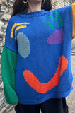 COLORFUL SMILEY FACE LOOSE PULLOVER SWEATER