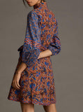 Patchwork Printed Long Sleeve Dress