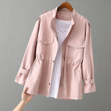 Stand Collar Waisted Jacket