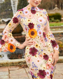 Blessing of Flowers Long Sleeve Dress