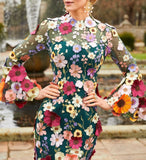 Blessing of Flowers Long Sleeve Dress