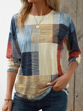 Patchwork Geometric Print T Shirt