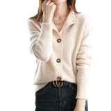 Soft Casual Button Front Standing Collar Knit Sweater