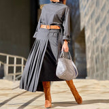 Belt Pleated Dress