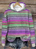 Vintage Color Striped Sweatshirt