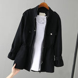 Stand Collar Waisted Jacket