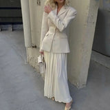 Lapel Suit Pleated Dress Suit