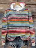 Vintage Color Striped Sweatshirt