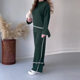 Solid Color Casual Sweater Suit