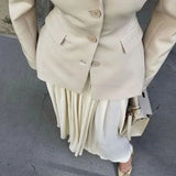 Lapel Suit Pleated Dress Suit