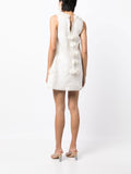 Lorie Floral-applique Silk Mini Dress In White