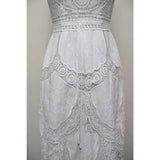 White Bonita Crochet Lace Embroidered Halter Midi Dress