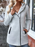 Comfy Grey Long Sleeve Hoodie Outerwear