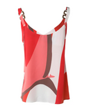 Geo Print Chain Strap V-Neck Cami Top