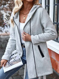 Comfy Grey Long Sleeve Hoodie Outerwear