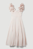 Taffeta Ruffle Woven Dress