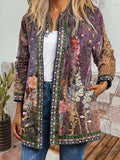 Vintage Ethnic Printed Long Sleeve Jacket