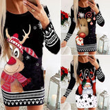 Christmas Long Sleeve Mini Dress