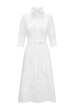 Classic & Elegant White Shirt Dress